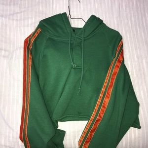Crop green hoodie